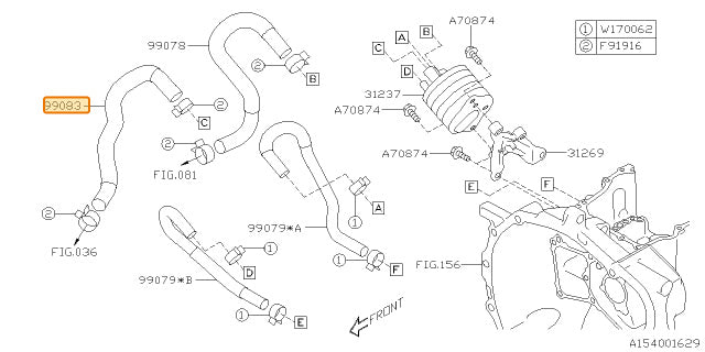 Subaru OEM CVT Cooler Hose (19-23 Forester) | 99083AA530
