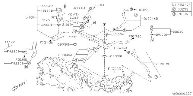 Subaru OEM CVT Cooler Hose - Lower 19-23 Crosstrek Hybrid