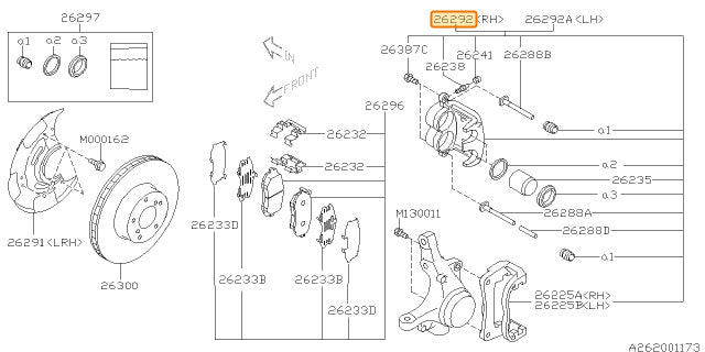 Subaru OEM Caliper - Right | 26292FE022