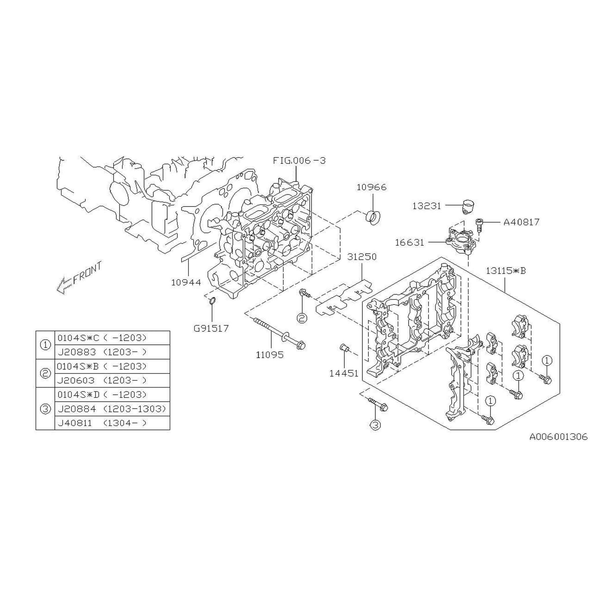 Subaru OEM Camshaft Carrier Left Side Subaru WRX 2015-2021 | 13114AA060