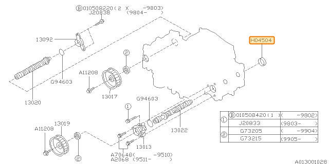 Subaru OEM Camshaft Plug | 807045040