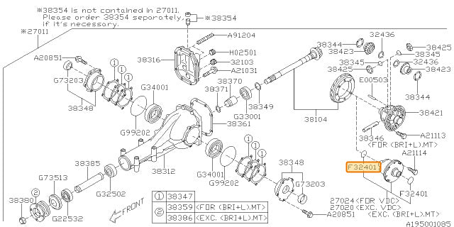 Subaru OEM Circlip | 805324010