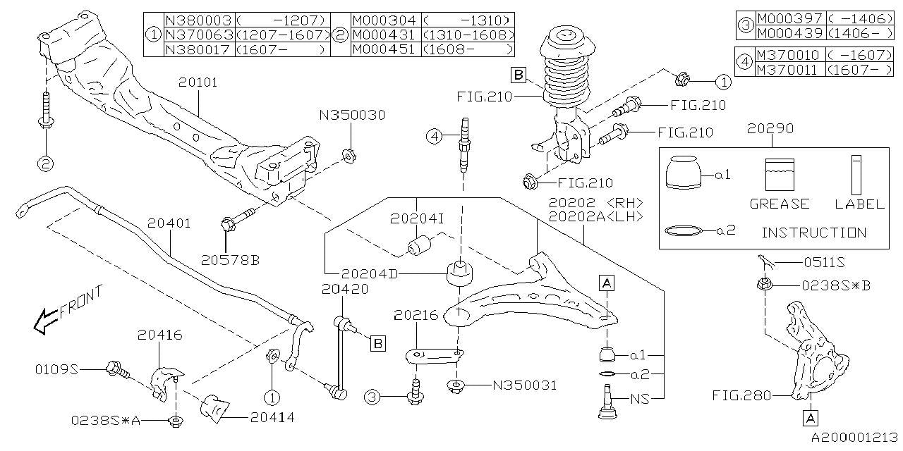 Subaru OEM Control Arm Bolt Subaru WRX 07-25 / STI 07-21 | 20540AA081