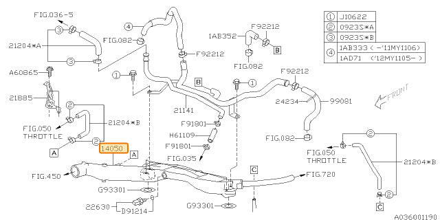 Subaru OEM Coolant Crossover Pipe (08-14 WRX) | 14050AA600