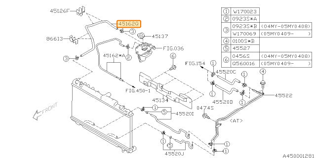 Subaru OEM Coolant Expansion Tank Hose (03-05 Forester XT) | 45162FC090