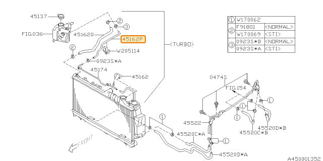 Subaru OEM Coolant Expansion Tank to Overflow Hose (08-14 WRX) | 45162AG000