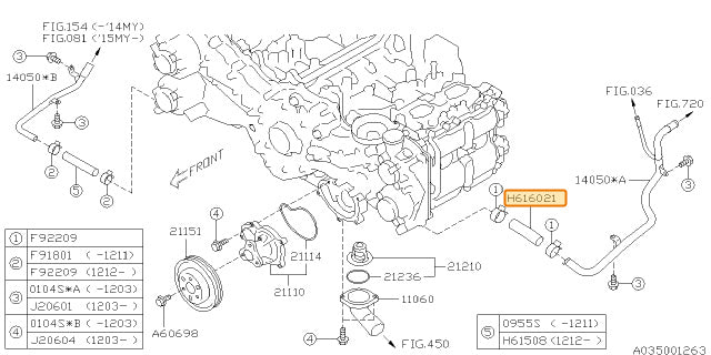 Subaru OEM Coolant Hose (13-14 Legacy - 25B) | 807616021