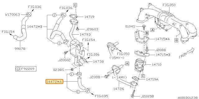 Subaru OEM Coolant Hose (15-19 Legacy - 25B) | 14472AA410
