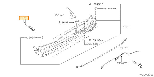 Subaru OEM Cowl Panel - RIght (2020+ Legacy/Outback) | 91423AN00B