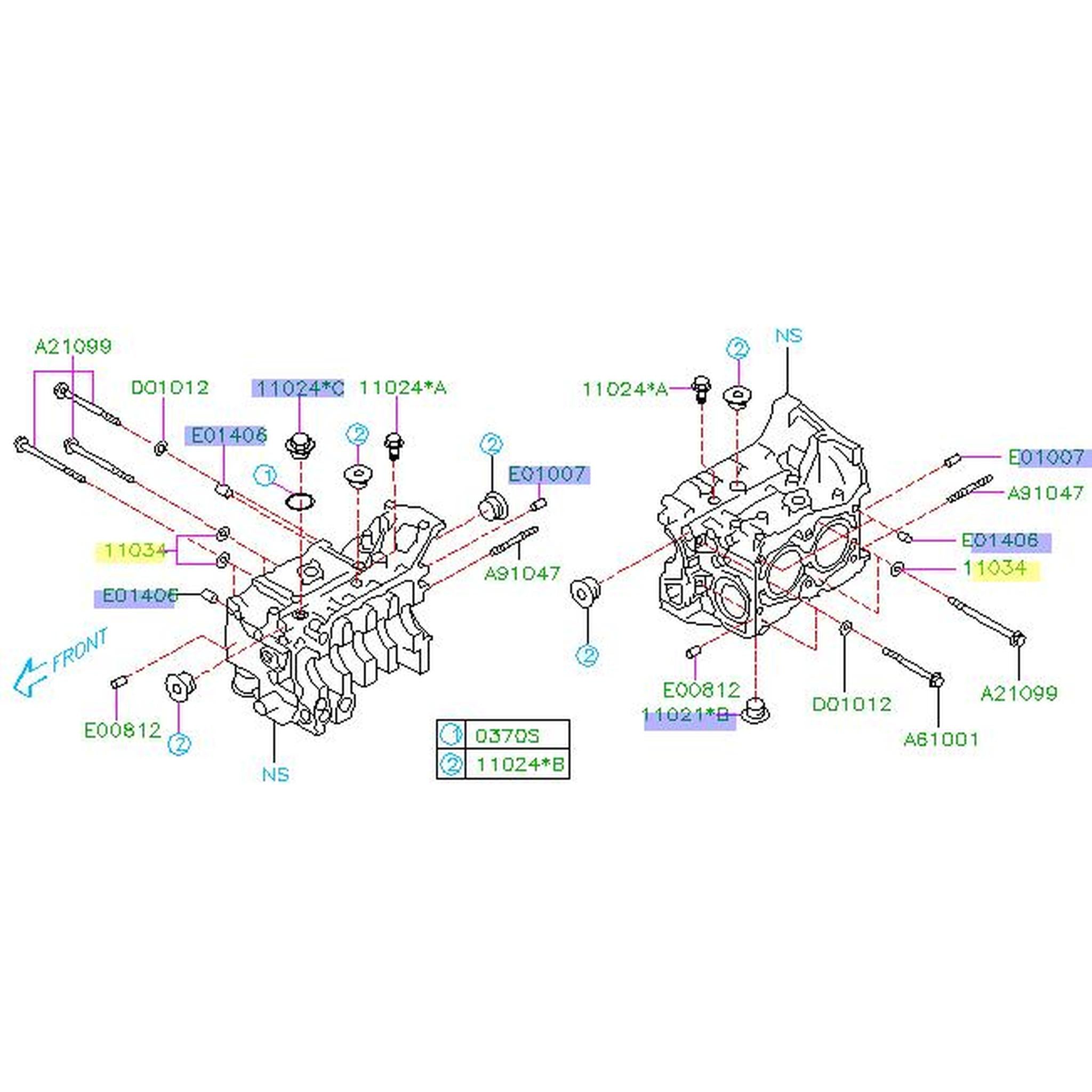 Subaru OEM Cylinder Block Sealing Washer WRX 02-14 / STI 04-21 | 11034AA010