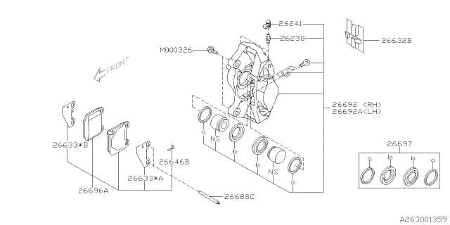 Subaru OEM Disc Brake Pad Pin (Rear) WRX 18-26 / STI 18-21 | 26631VA000
