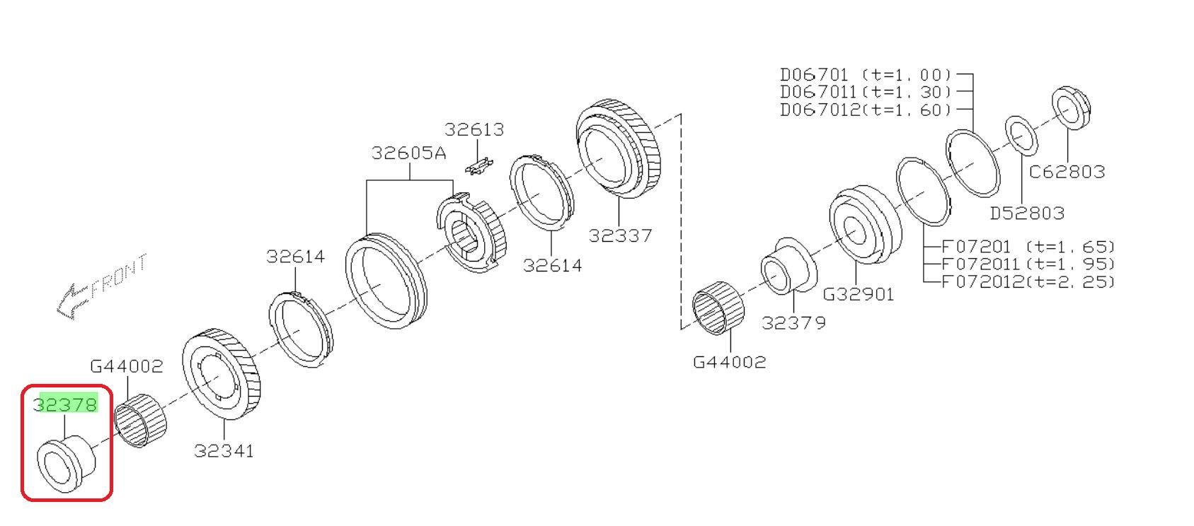 Subaru OEM Driven Gear Bushing - 5th (04-21 STI) | 32378AA010