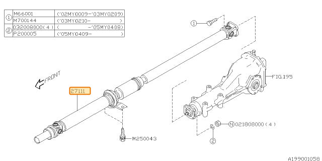 Subaru OEM Driveshaft (04-05 Impreza w/ Automatic) | 27111FE041