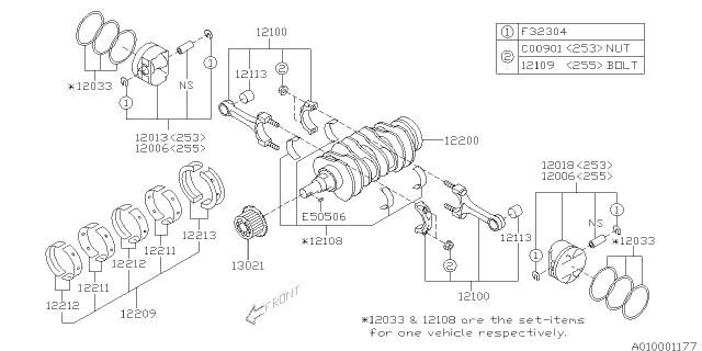 Subaru OEM Engine Connecting Rod Bolt WRX 06-14 / STI 04-21 | 12109AA062