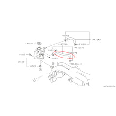 Subaru OEM Engine Coolant Hose, Turbocharger Coolant Line, Hose Water (Back). Fits Forester, Impreza, Legacy, Outback, WRX | 14472AA040
