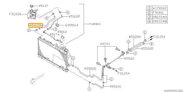 Subaru OEM Engine Coolant Overflow Hose Outback XT 2005-2007 / 2009 | 45162AG06A