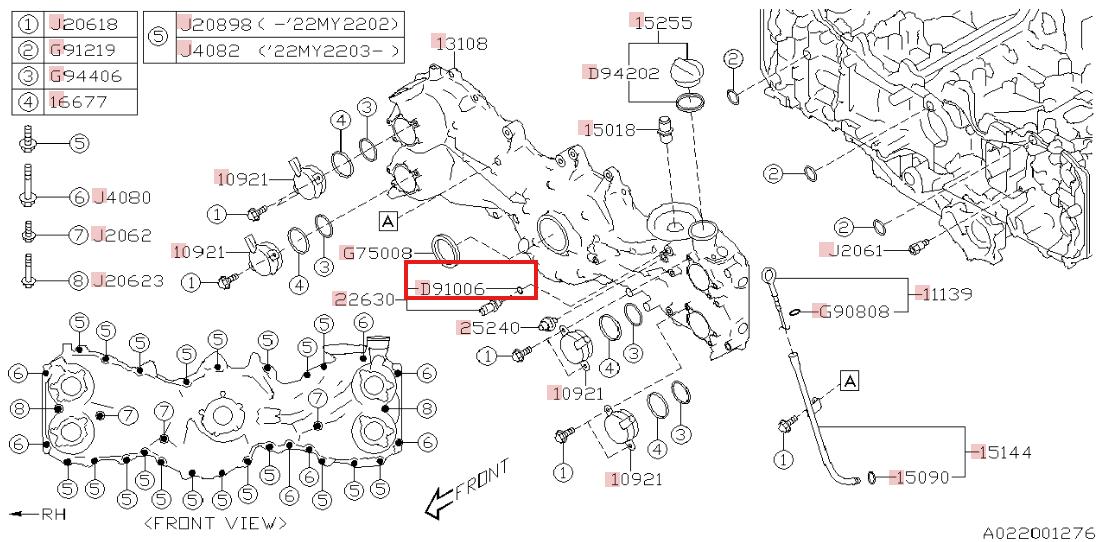 Subaru OEM Engine Coolant Temperature Sensor O-Ring Subaru BRZ / WRX 2022-2026 | 803910060