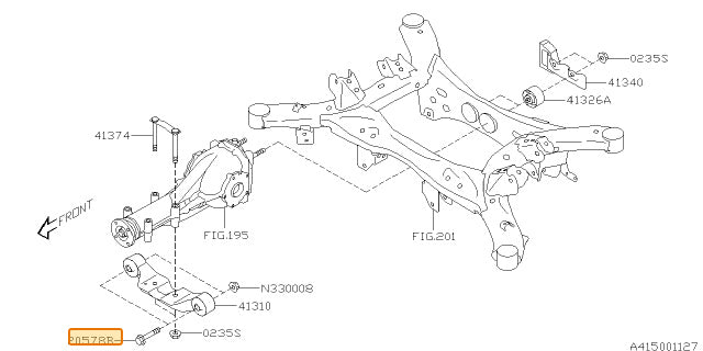 Subaru OEM Engine Cradle Bolt | 20540AC090