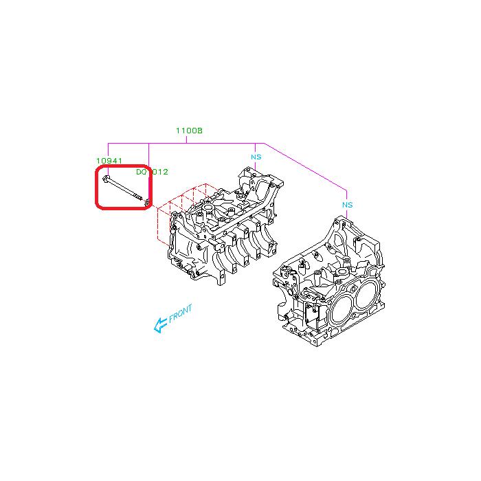 Subaru OEM Engine Crankshaft Main Bearing Cap Bolt WRX 2015-2026 | 10941AA050