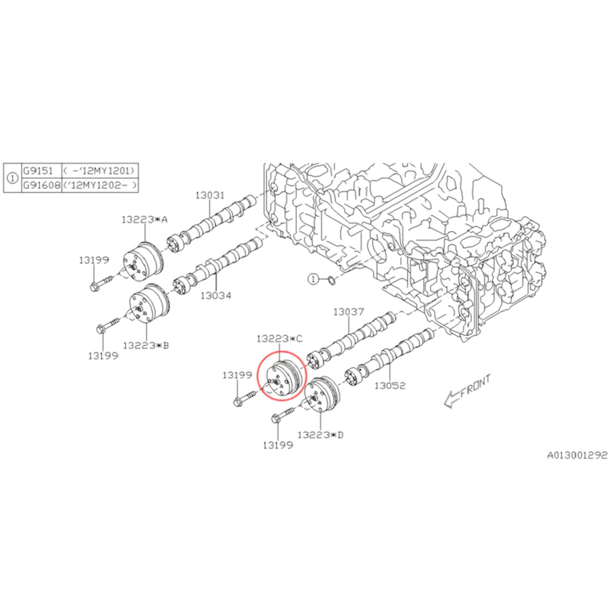 Subaru OEM Engine Timing Camshaft Sprocket Intake (Left) BRZ, Crossrek, Forester, Impreza | 13322AA032