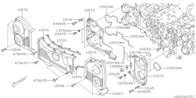 Subaru OEM Engine Timing Cover Gasket WRX 02-14 / STI 04-21 | 13581AA051