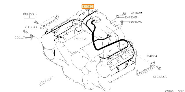 Subaru OEM Engine Wiring Harness (05-06 Legacy GT) | 24020AD680