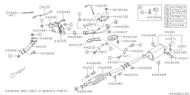 Subaru OEM Exhaust System Hanger Single WRX / STI 2002-2007 | 44031AA030