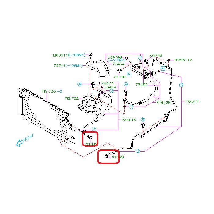 Subaru OEM Flange Bolt - Intake Manifold to TGV-AC Lines WRX 02-26 / STI 04-21 | 010406250