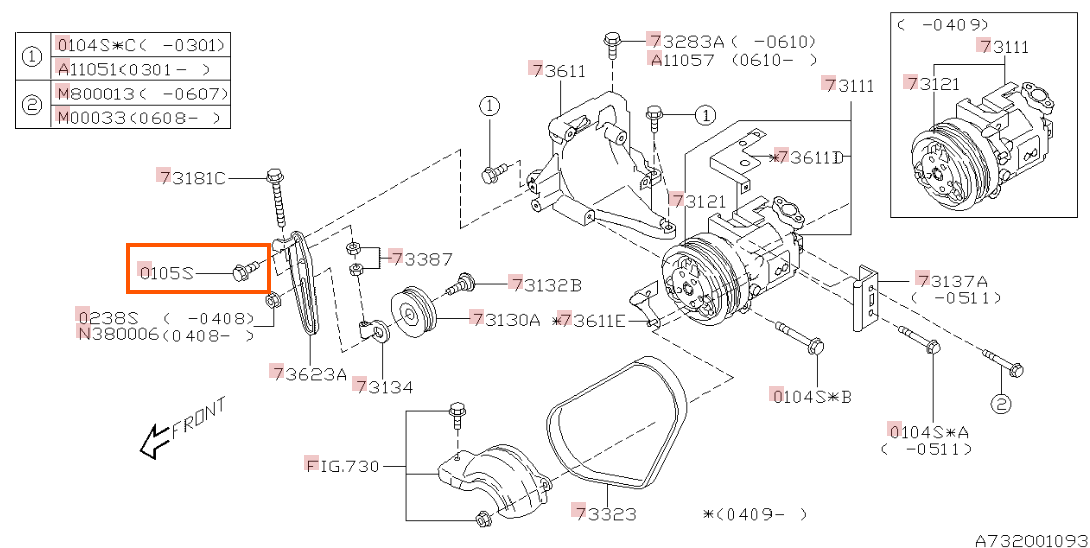 Subaru OEM Flange Bolt Subaru WRX / STI / Baja / Legacy / Outback | 010508250