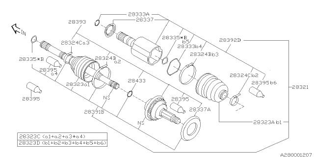 Subaru OEM Front Axle 05-07 STI | 28321FE192