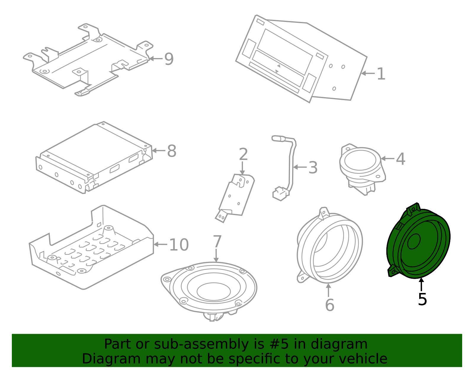 Subaru OEM Front Door Speaker Left Subaru WRX / STI 2015-2021 | 86301VA110