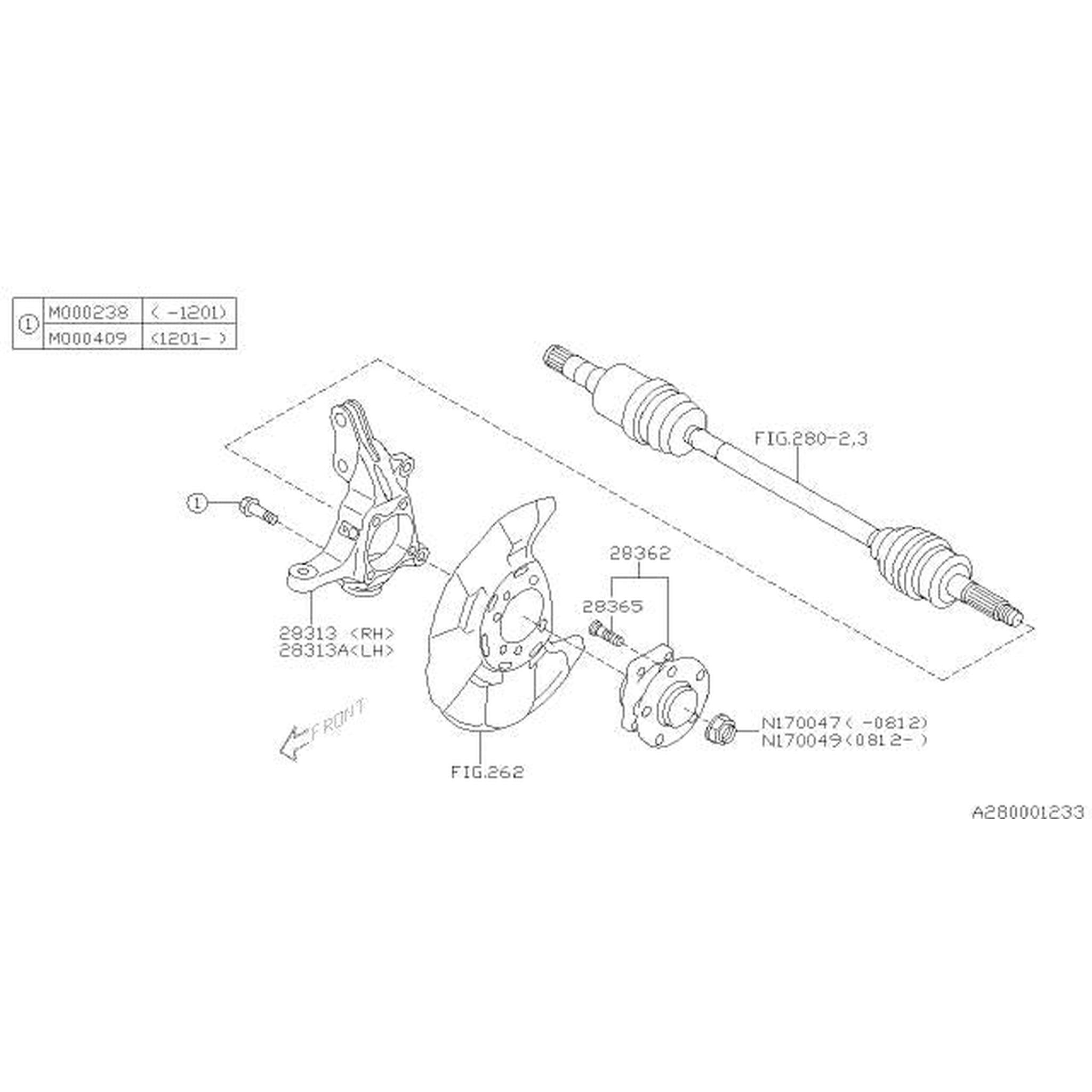 Subaru OEM Front Hub Assembly Subaru WRX / STI 2008-2014 | 28373FG000