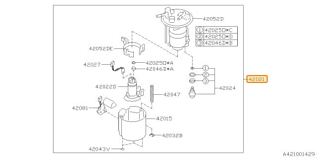 Subaru OEM Fuel Pump (15-21 STI) | 42021VA000