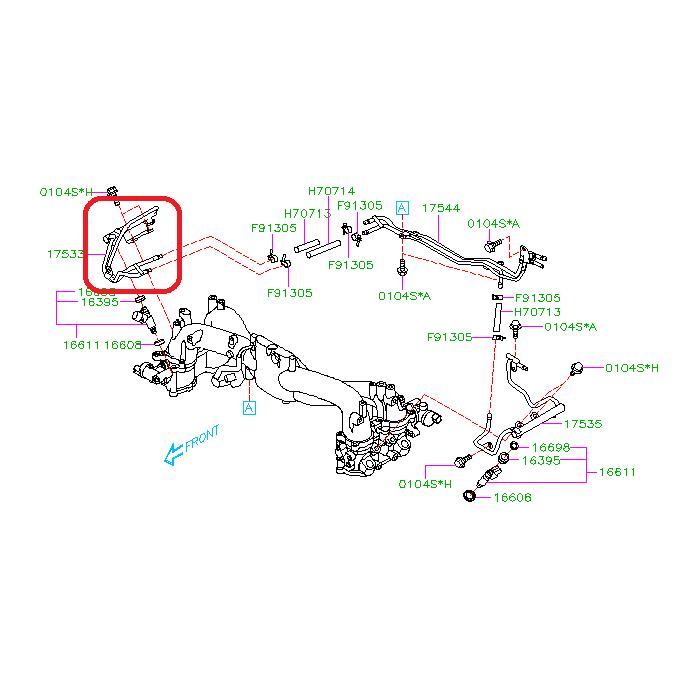 Subaru OEM Fuel Rail - Passenger Side 08-21 Subaru STI | 17533AA600