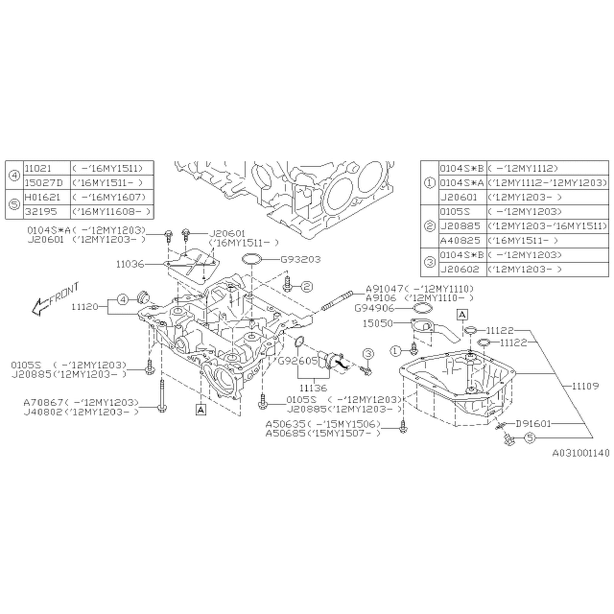 Subaru OEM Galley Plug WRX 02-17 / STI 04-17 | 11021AA112