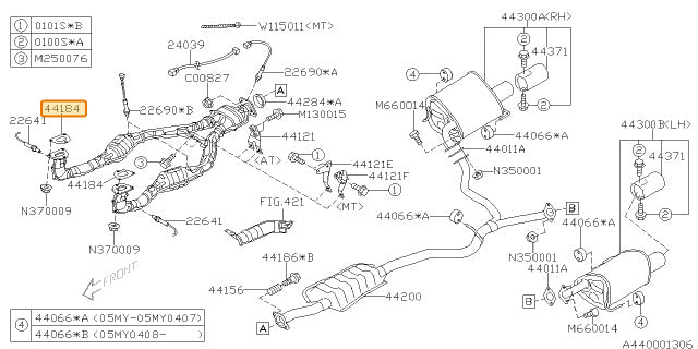 Subaru OEM Header Gasket - 44022AA030 (98-15 Impreza) | 44011AC030