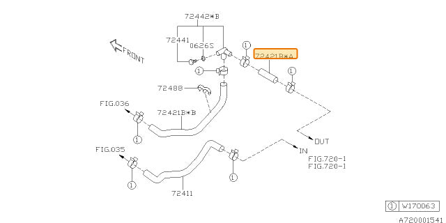 Subaru OEM Heater Core Hose (17-23 Impreza) | 72421FL00A