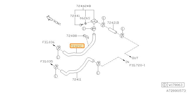 Subaru OEM Heater Core Hose (18-19 Crosstrek - 20D) | 72421FL020