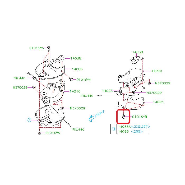 Subaru OEM Heatshield Bolt WRX 02-26 / STI 04-21 | 010108250