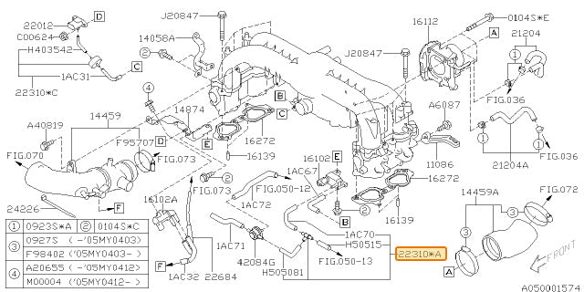 Subaru OEM Hose Assembly (05-06 OBXT) | 22310AC310