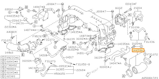 Subaru OEM Intake Duct (08-14 WRX, 05-09 LGT, 09-13 FXT) | 14459AA660