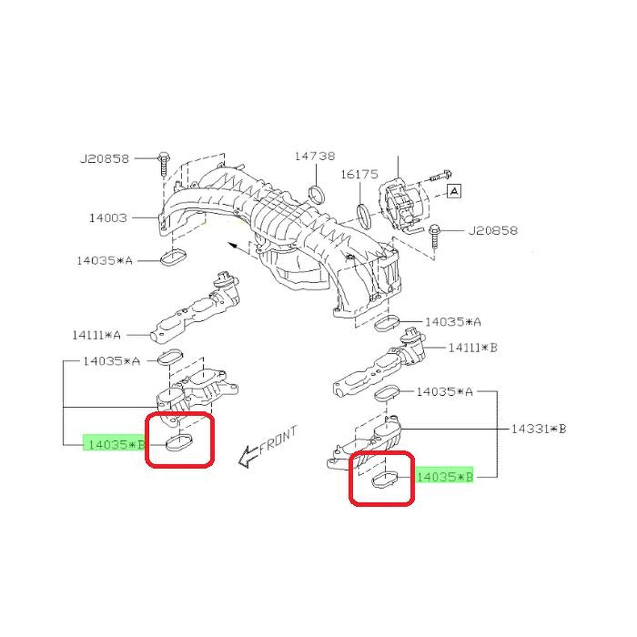Subaru OEM Intake Manifold Gasket Lower Subaru WRX 2015-2021 | 14035AA630