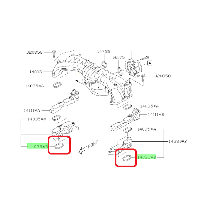 Subaru OEM Intake Manifold Gasket Lower Subaru WRX 2015-2021 | 14035AA630