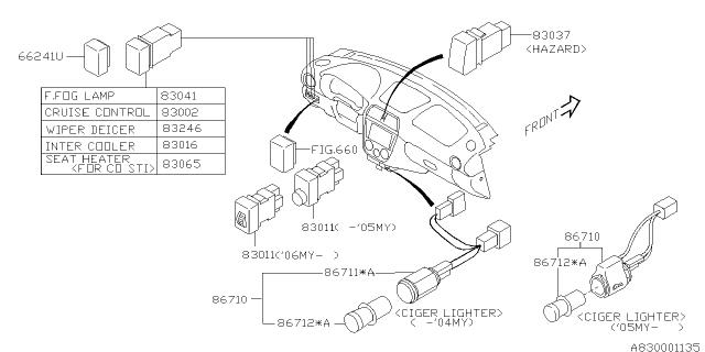 Subaru OEM Intercooler Sprayer Switch 04-07 WRX / STI | 83001FE020