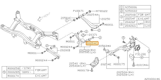 Subaru OEM Lateral Link Bushing - Outer | 20254AG040