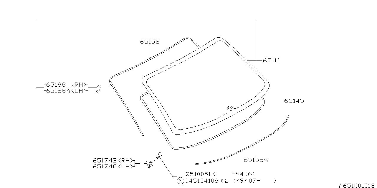 Subaru OEM Locate Pin Window - Right | 65132AC000