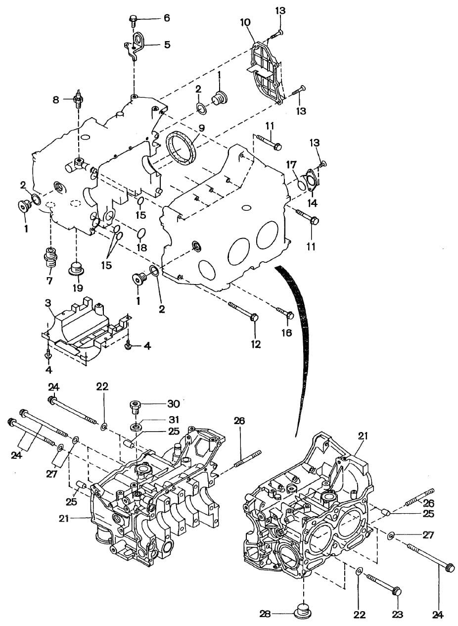 Subaru OEM M10 x 10 x 30 Engine Crankshaft Main Bearing Cap Bolt - EJ Series Engines | 800610010