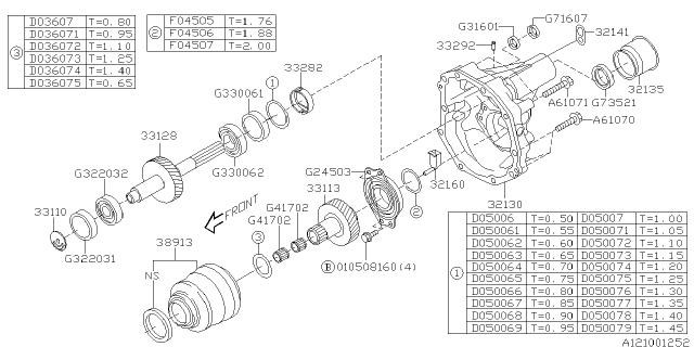 Subaru OEM Manual Transmission Differential Bearing WRX 15-21 / STI 04-21 | 806245030