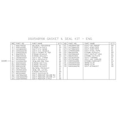 Subaru OEM Master Gasket Kit 12-15 Impreza / 13-17 Crosstrek | 10105AC601