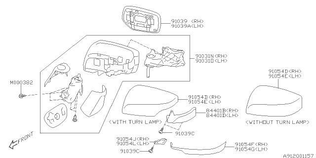 Subaru OEM Mirror Turn Signal Light Housing Right WRX / STI 2015-2021 | 84401AJ000